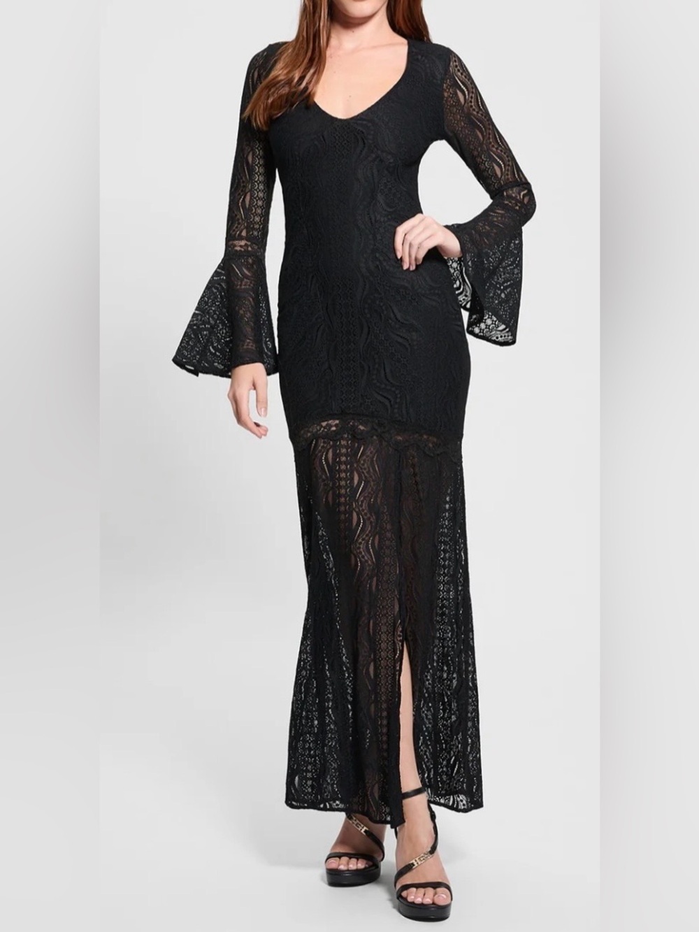 BNWT GUESS lace bell sleeve maxi dress